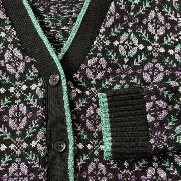 Maje Floral Knit Cardigan size 3 - Picture 3 of 5